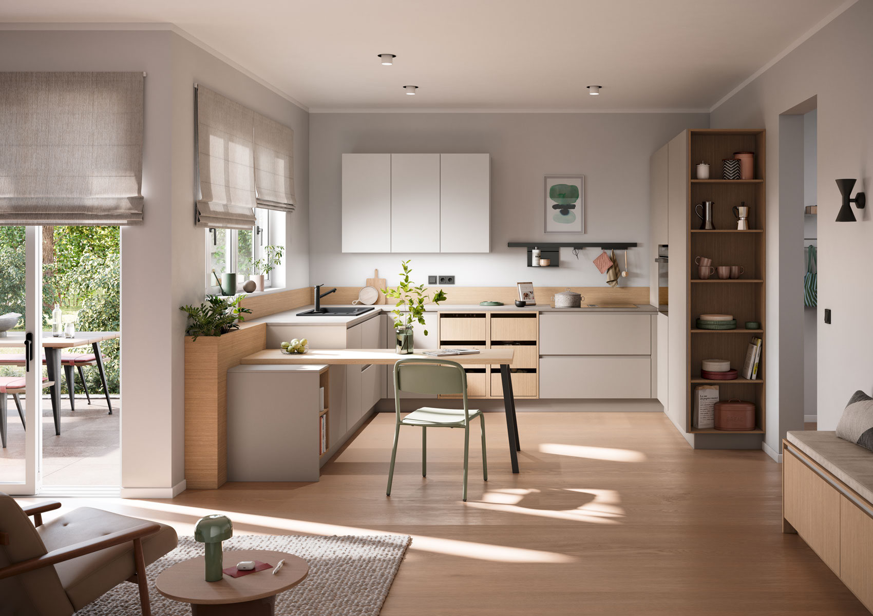 Overall view of AURA-GL stone beige