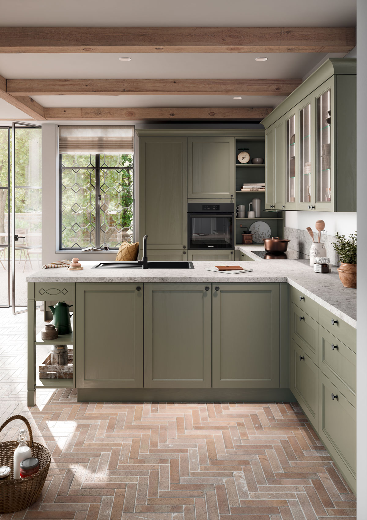 Detailed view of the BRISTOL in emerald green